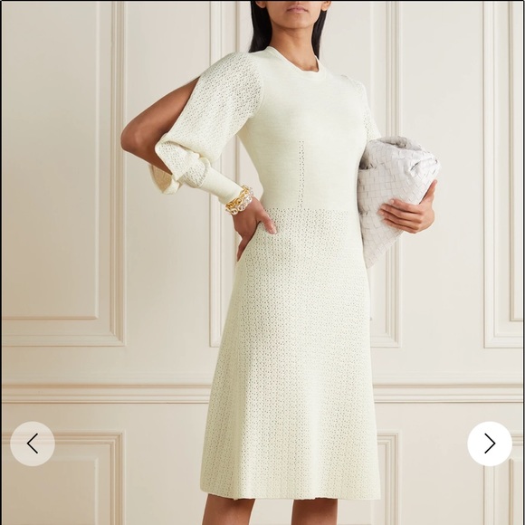 Victoria Beckham Dresses & Skirts - VICTORIA BECKHAM Open-knit midi dress size Medium Ivory